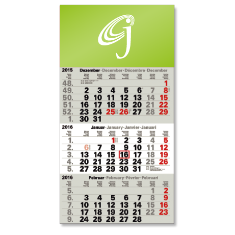 3-Monatskalender für das Folgejahr